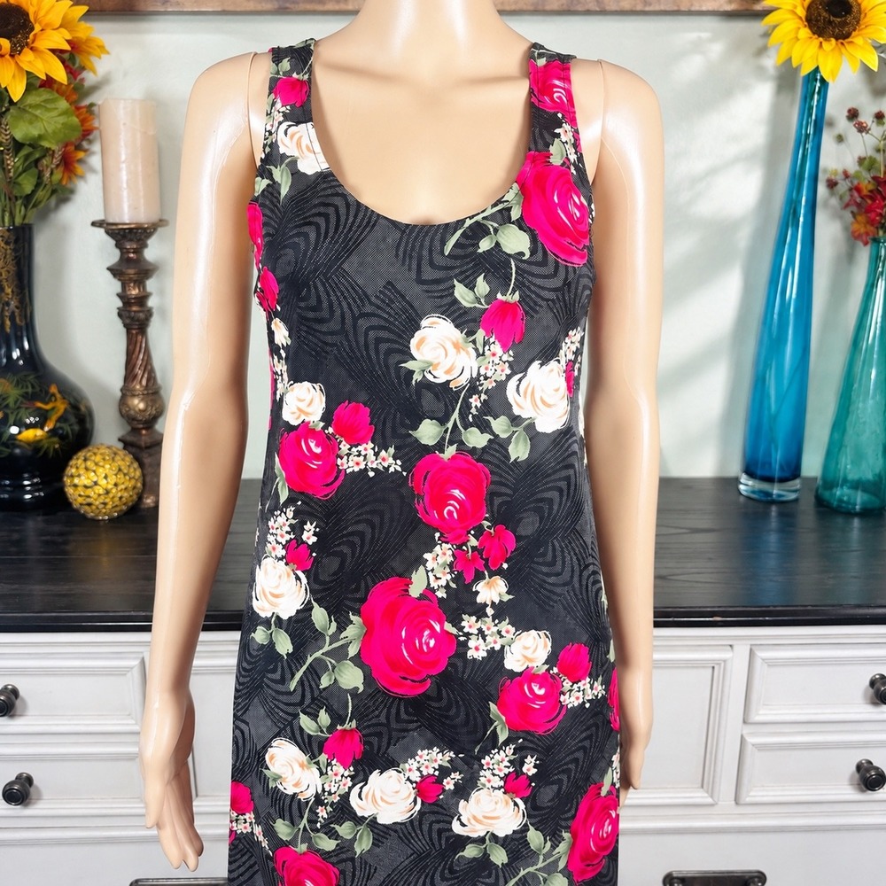 Vintage Voir Collection Maxi Dress Romantic Gothic Garden Rose Floral Medium - Picture 3 of 6